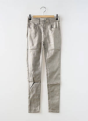 Blugi cu croială slim argintiu G66 fată