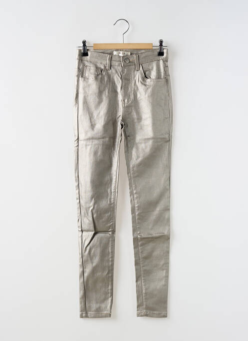 Blugi cu croială slim argintiu G66 fată