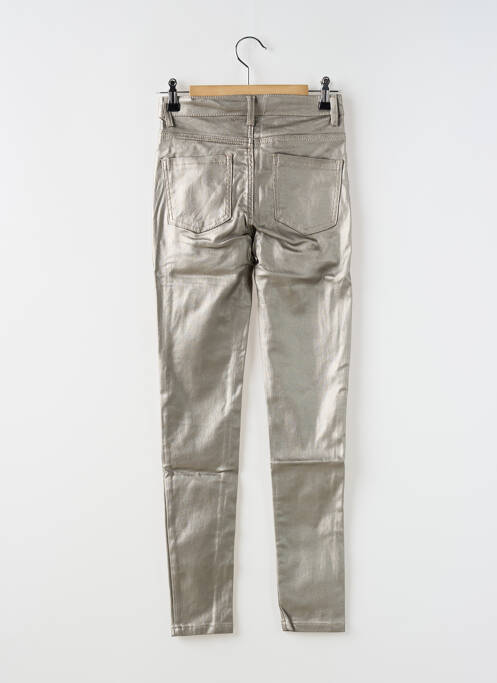 Blugi cu croială slim argintiu G66 fată