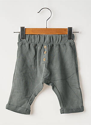 Pantalon drept țesătură jersey talie elastică verde MOULIN ROTY copil