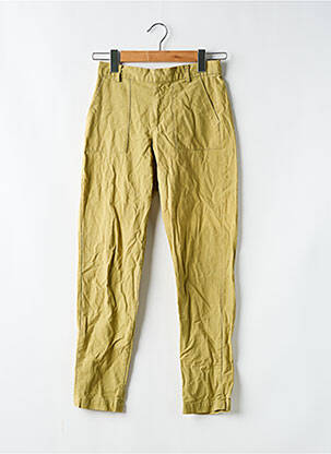 Pantalon chino închidere cu fermoar sub clapetă cu cârlig talie înaltă verde TRAFALUC femeie