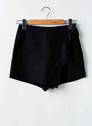 Fustă pantaloni scurți talie cu cleme negru ZARA femeie