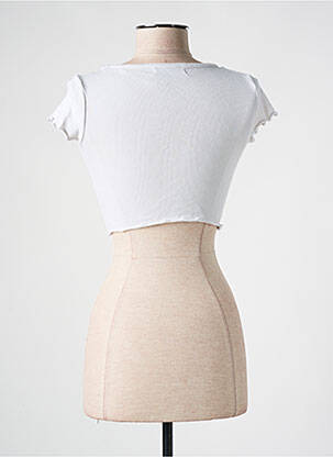 Top mâneci scurte mâneci scurte alb PULL & BEAR femeie