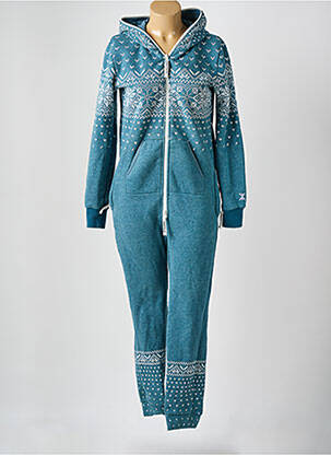 Salopetă-pantalon croială cambrată mâneci lungi verde ONEPIECE femeie