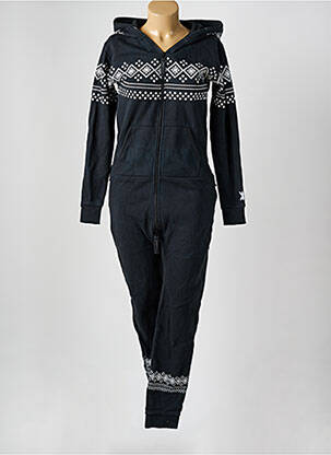 Salopetă-pantalon croială cambrată mâneci lungi negru ONEPIECE femeie