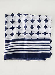 Eșarfă țesătură poplin albastru PALME femme