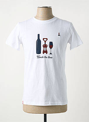 Tricou croială cambrată mâneci scurte alb MAISON FT bărbat