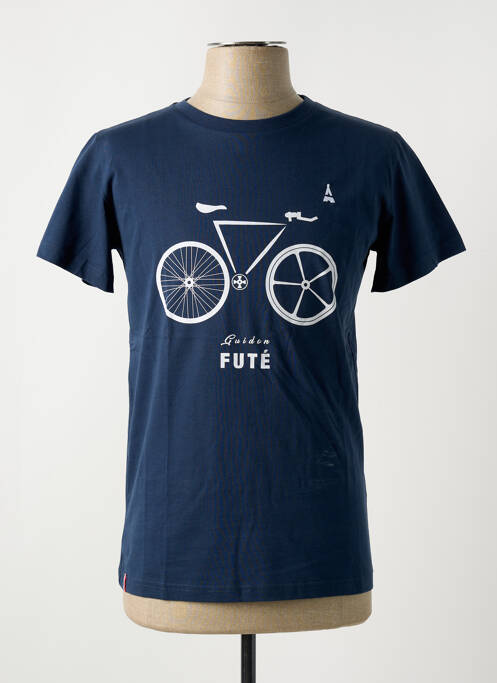 Tricou albastru MAISON FT bărbat