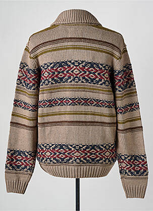 Vestă cu mâneci lungi guler șal maro JACK & JONES bărbat