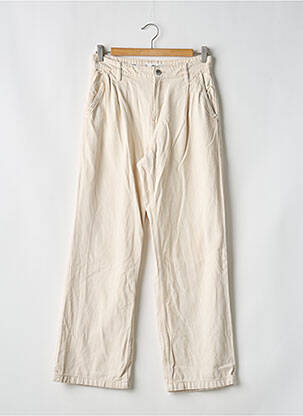 Pantalon drept talie elastică bej MANGO femeie