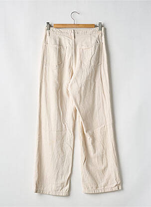 Pantalon drept talie elastică bej MANGO femeie