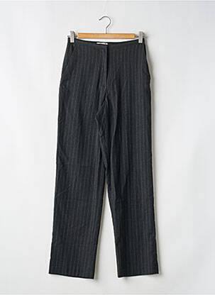 Pantalon drept închidere cu fermoar sub clapetă cu nasturi gri H&M femeie