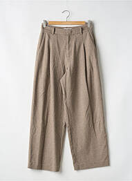 Pantalon drept închidere cu fermoar sub clapetă cu cârlig bej UNIQLO femme