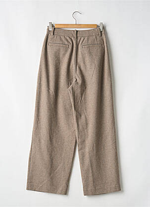 Pantalon drept închidere cu fermoar sub clapetă cu cârlig bej UNIQLO femeie
