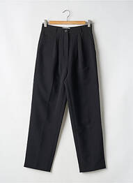 Pantalon drept închidere cu fermoar sub clapetă cu nasturi negru SUD EXPRESS femme