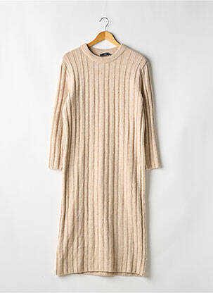 Rochie pulover croială dreaptă mâneci lungi bej MANGO femeie