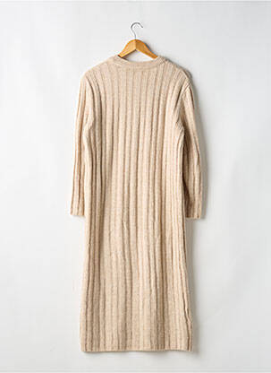 Rochie pulover croială dreaptă mâneci lungi bej MANGO femeie