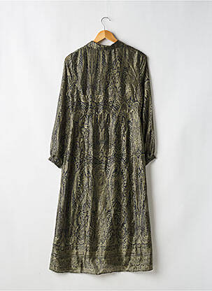 Rochie midi imprimeu fantezie mâneci lungi verde MAISON 123 femeie