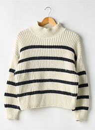 Pulover tricotaj din plasă mâneci lungi bej H&M femme