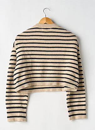 Pulover croială dreaptă mâneci lungi bej H&M femeie