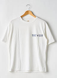 Tricou croială dreaptă mâneci scurte alb QUIA PA homme