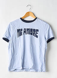 Tricou croială dreaptă mâneci scurte albastru DIVIDED H&M femeie