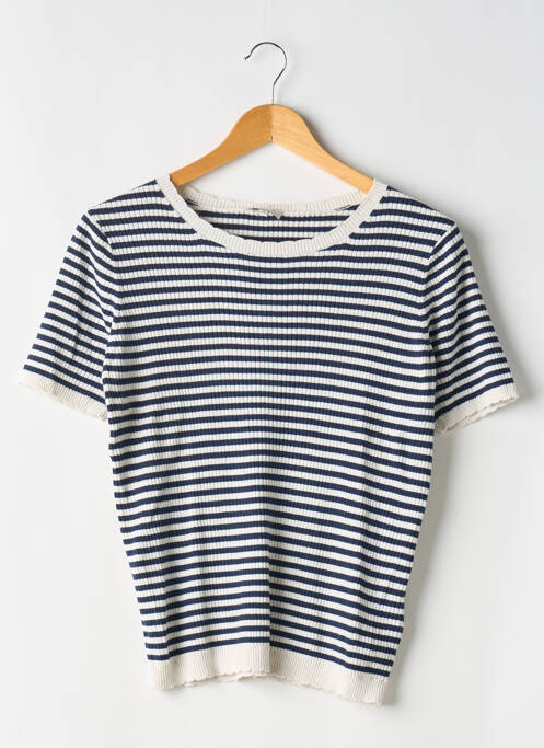 Tricou elasticitate mâneci scurte albastru CYRILLUS femme