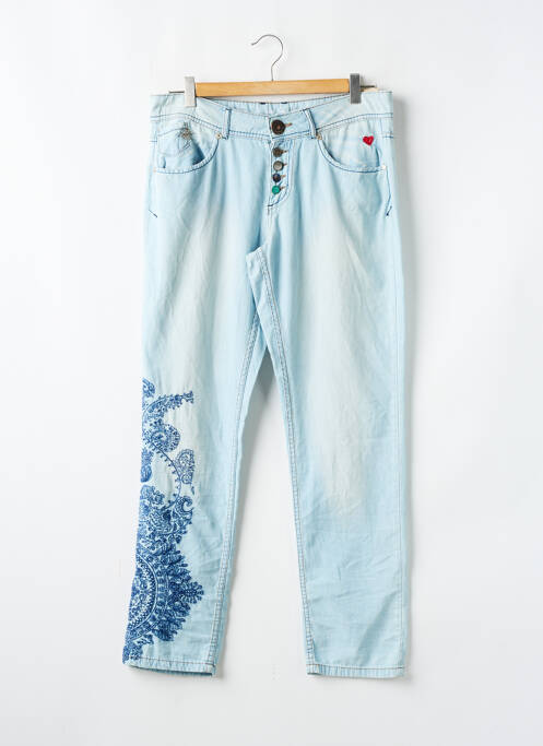 Pantalon drept albastru DESIGUAL femeie