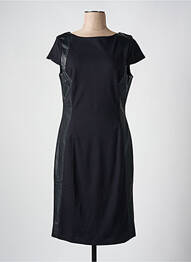 Rochie midi închidere cu fermoar la spate mâneci scurte negru OLSEN femme