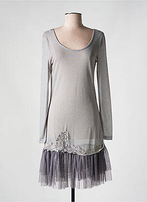 Rochie midi mâneci lungi mâneci lungi gri MOLLY BRACKEN femeie