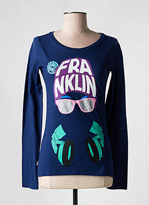 Tricou mâneci lungi mâneci lungi albastru FRANKLIN MARSHALL femeie