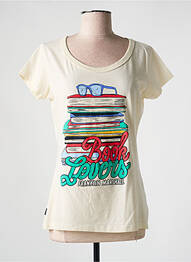 Tricou serigrafie mâneci scurte bej FRANKLIN MARSHALL femme