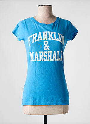 Tricou serigrafie mâneci scurte albastru FRANKLIN MARSHALL femeie