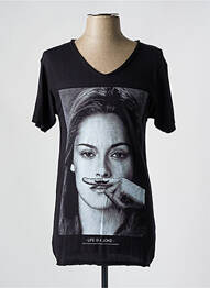 Tricou imprimeu fantezie mâneci scurte negru ELEVEN PARIS femme