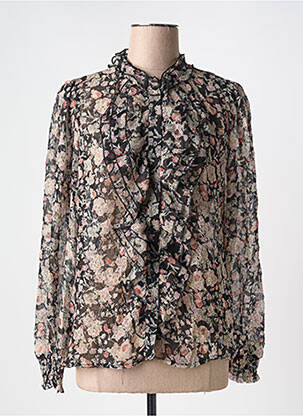 Cămașă imprimeu floral mâneci lungi negru CREAM femeie