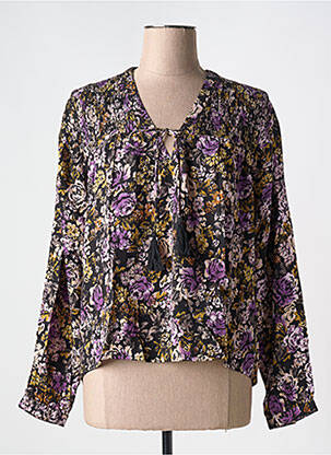 Bluză țesătură poplin mâneci lungi violet CREAM femeie