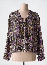 Bluză imprimeu floral mâneci lungi violet CREAM femme
