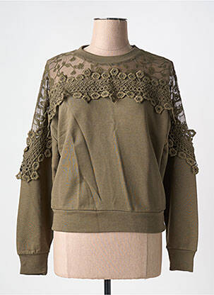 Hanorac broderie mâneci lungi verde CREAM femeie