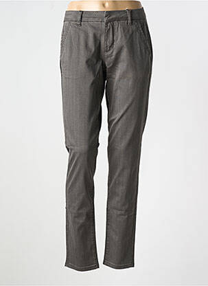 Pantalon chino țesătură poplin mărime normală gri CREAM femeie