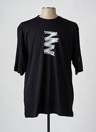 Tricou croială dreaptă mâneci scurte negru IMPERIAL homme