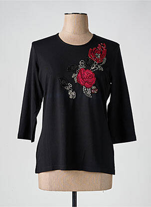 Tricou mâneci 3/4 mâneci 3/4 negru FRANK WALDER femeie