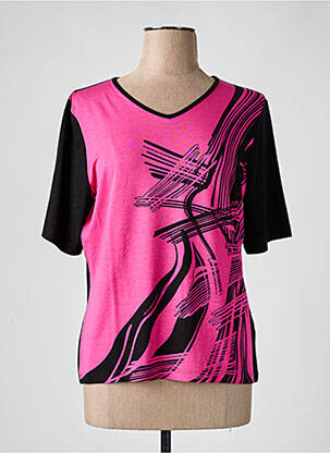 Tricou imprimeu fantezie mâneci scurte roz LUCIA femeie