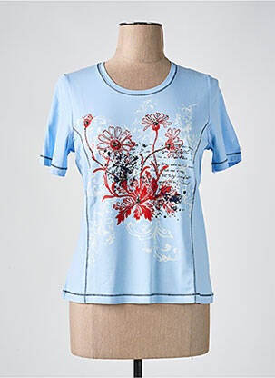 Tricou serigrafie mâneci scurte albastru BARBARA LEBEK femeie