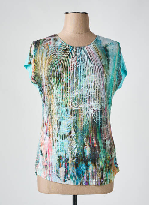 Tricou imprimeu fantezie mâneci scurte albastru BARBARA LEBEK femme