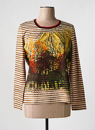 Tricou mâneci lungi mâneci lungi maro FRANK WALDER femeie