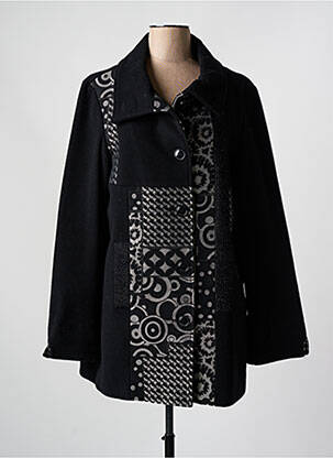 Palton scurt negru SQUARE femeie