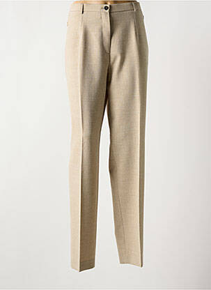 Pantalon drept talie cu cleme talie înaltă bej BRUNO SAINT HILAIRE femeie