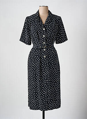 Rochie midi țesătură crep mâneci scurte negru MARCELLE GRIFFON femeie