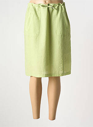 Fustă midi închidere cu fermoar lateral verde BARBARA LEBEK femme