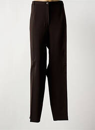 Pantalon drept închidere cu fermoar sub clapetă cu nasturi maro SAINT HILAIRE femme